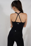 Top sans manches à brassière intégrée - Noir