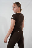 Tee-shirt col V - Marron