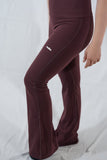 Pantalon évasé taille haute - Bordeaux