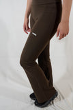 Pantalon évasé taille haute - Marron