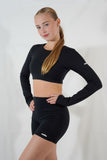 Crop top manches longues - Noir