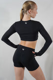 Crop top manches longues - Noir