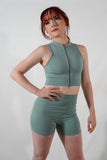 Top zippé sans manches - Vert