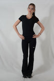 Pantalon évasé taille haute - Noir