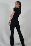 Pantalon évasé taille haute - Noir