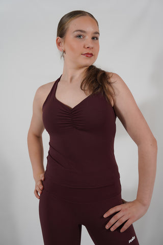 Top sans manches à brassière intégrée - Bordeaux