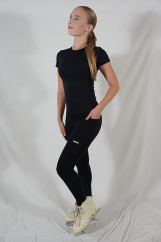 Legging taille haute avec poche - Noir