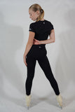 Legging taille haute avec poche - Noir