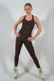 Legging taille haute - Marron