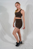Short moulant taille haute - Marron