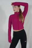 Veste zippée côtelée - Rose