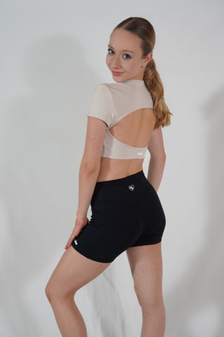 Crop top dos nu - Beige
