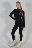 Legging taille haute avec poche - Noir