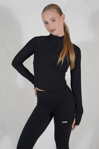 Veste zippée côtelée - Noir